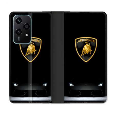 Housse cuir portefeuille Pour Honor 200 Lite 5G Lamborghini Noir