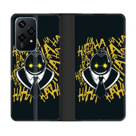 Housse cuir portefeuille Pour Honor 200 Lite 5G Manga Assassination Classroom Kuro Noir