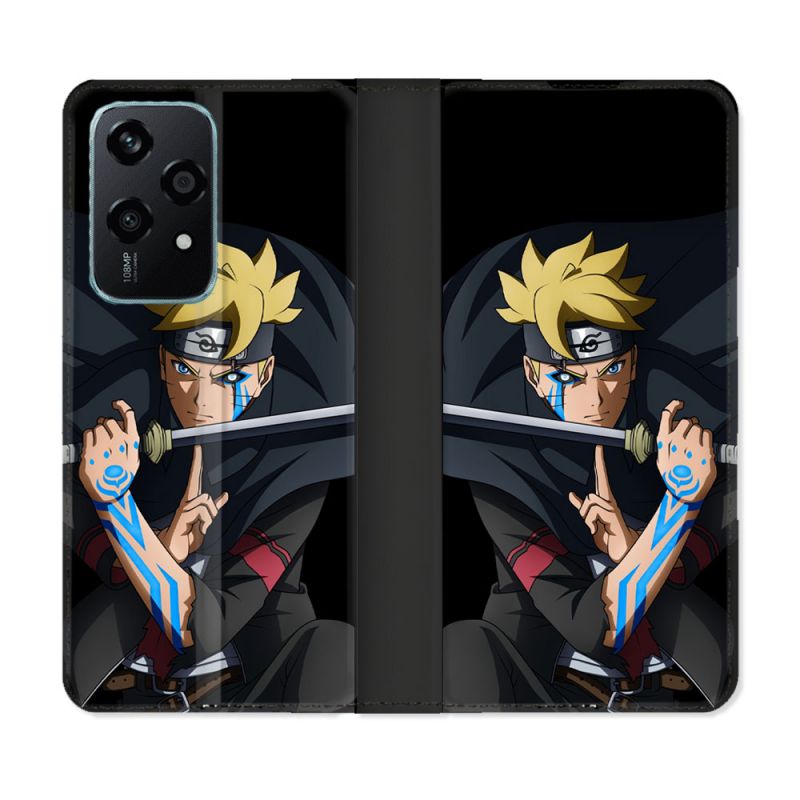 Housse cuir portefeuille Pour Honor 200 Lite 5G Manga Boruto Tatouage