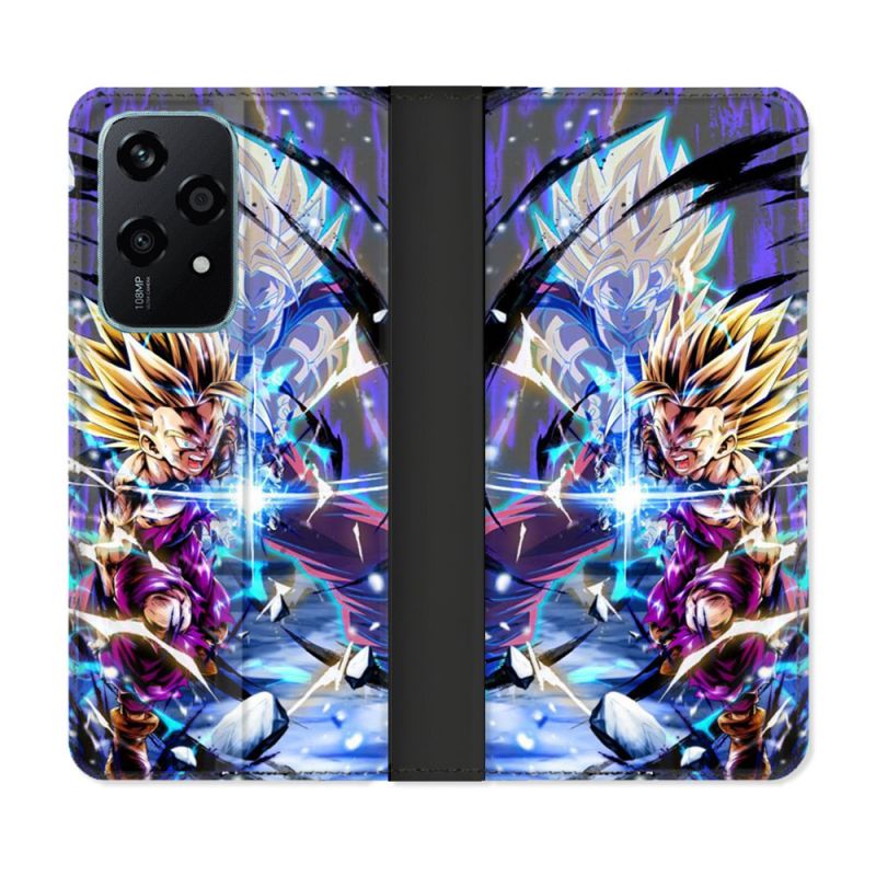 Housse cuir portefeuille Pour Honor 200 Lite 5G Manga Dragon Ball Sangohan Duo