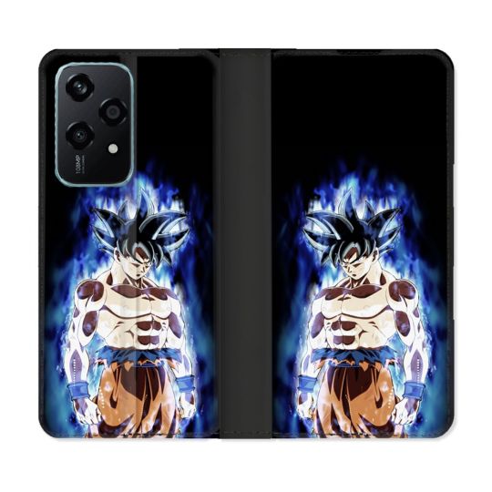 Housse cuir portefeuille Pour Honor 200 Lite 5G Manga Dragon Ball Sangoku Noir