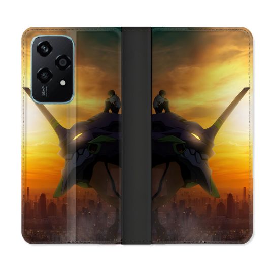 Housse cuir portefeuille Pour Honor 200 Lite 5G Manga Evangelion