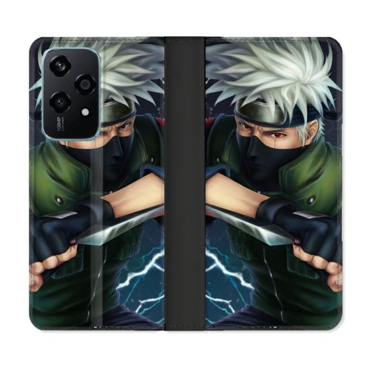 Housse cuir portefeuille Pour Honor 200 Lite 5G Manga Naruto Kakashi