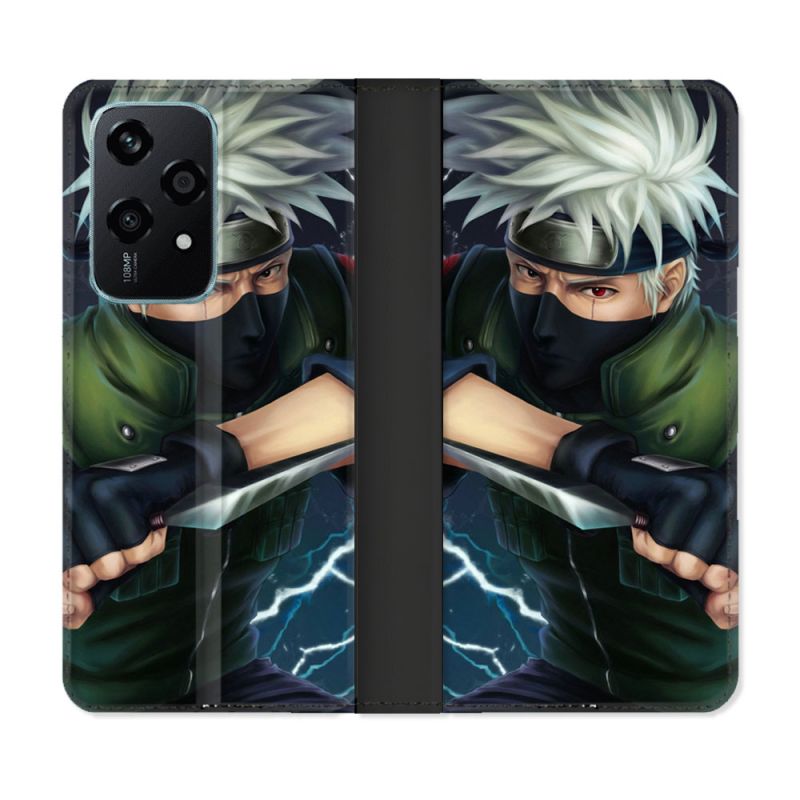 Housse cuir portefeuille Pour Honor 200 Lite 5G Manga Naruto Kakashi