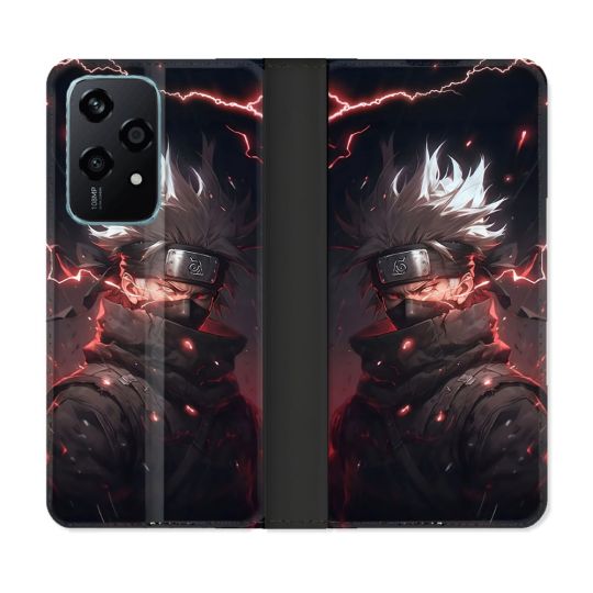 Housse cuir portefeuille Pour Honor 200 Lite 5G Manga Naruto Kakashi Dark