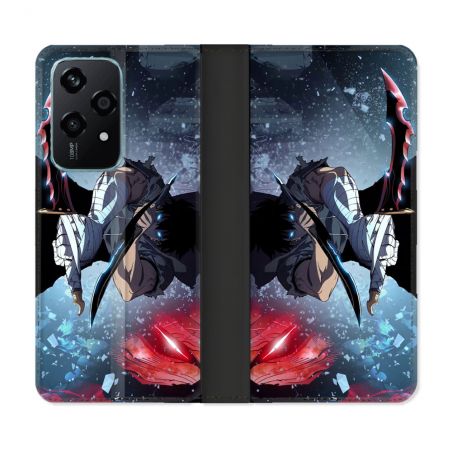 Housse cuir portefeuille Pour Honor 200 Lite 5G Manga Solo Leveling Sung Epee