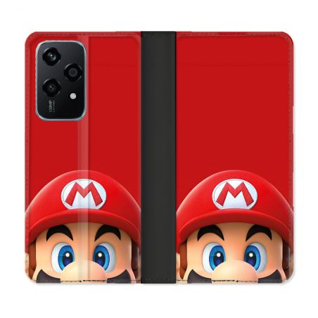 Housse cuir portefeuille Pour Honor 200 Lite 5G Mario Rouge