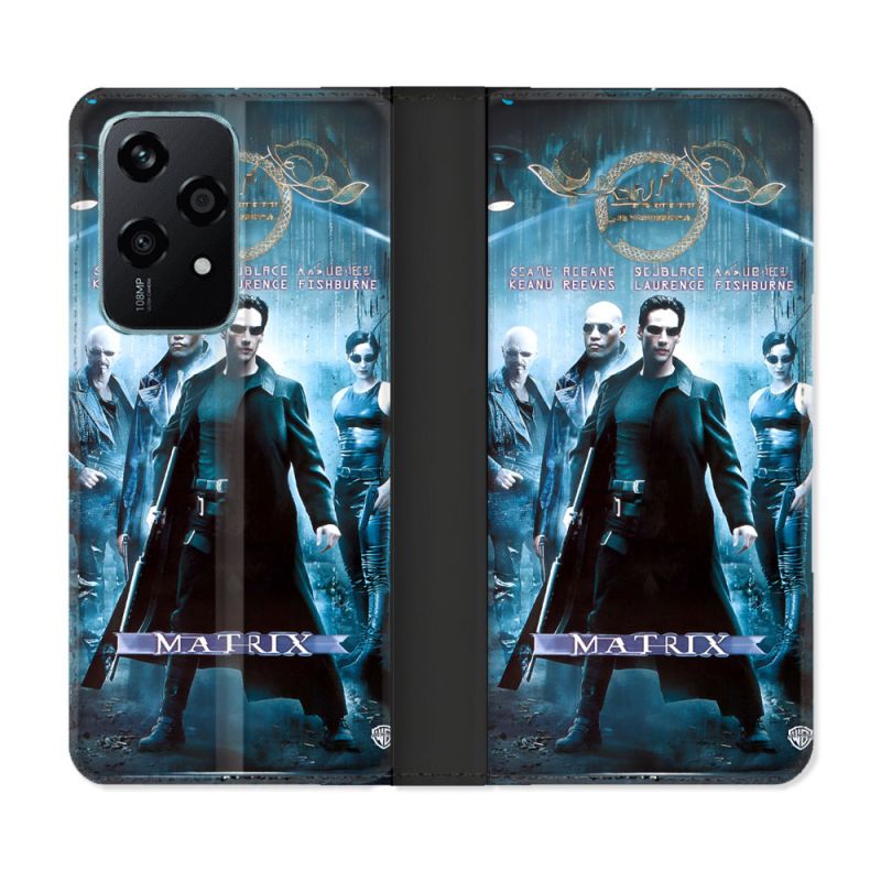 Housse cuir portefeuille Pour Honor 200 Lite 5G Matrix Affiche