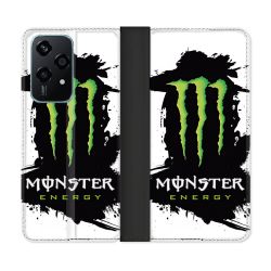 Housse cuir portefeuille Pour Honor 200 Lite 5G Monster Energy Tache