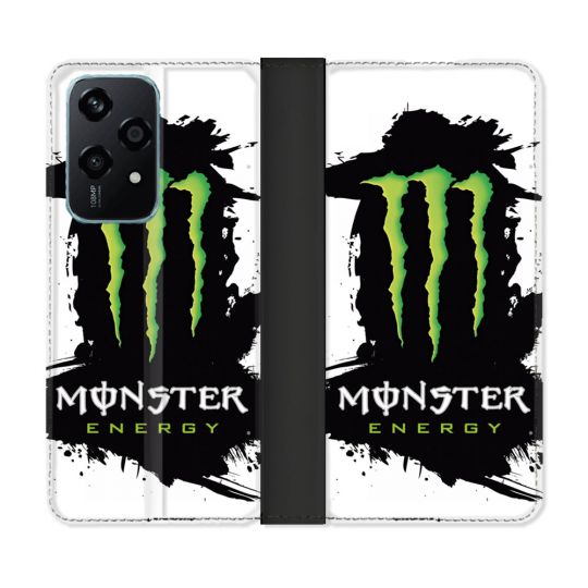 Housse cuir portefeuille Pour Honor 200 Lite 5G Monster Energy Tache