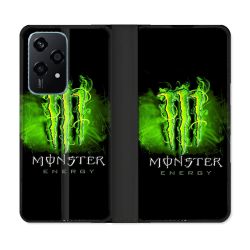 Housse cuir portefeuille Pour Honor 200 Lite 5G Monster Energy Vert