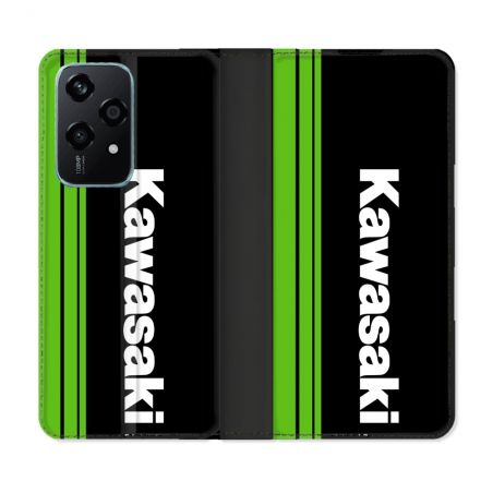 Housse cuir portefeuille Pour Honor 200 Lite 5G Moto Kawasaki