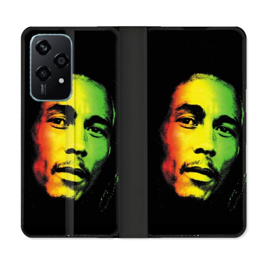 Housse cuir portefeuille Pour Honor 200 Lite 5G Musique Bob Marley 2