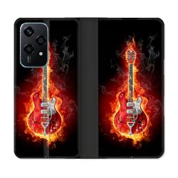 Housse cuir portefeuille Pour Honor 200 Lite 5G Musique Guitare Electrique