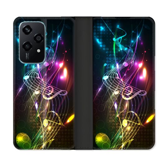 Housse cuir portefeuille Pour Honor 200 Lite 5G Musique Partition Multicolore