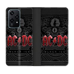 Housse cuir portefeuille Pour Honor 200 Lite 5G Musique Rock ACDC Rouge