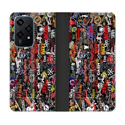 Housse cuir portefeuille Pour Honor 200 Lite 5G Musique Rock Groupe