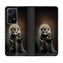 Housse cuir portefeuille Pour Honor 200 Lite 5G Musique Rock Herisson