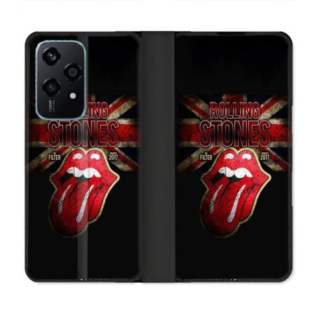 Housse cuir portefeuille Pour Honor 200 Lite 5G Musique Rolling Stones