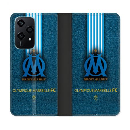 Housse cuir portefeuille Pour Honor 200 Lite 5G Olympique Marseille OM Bande