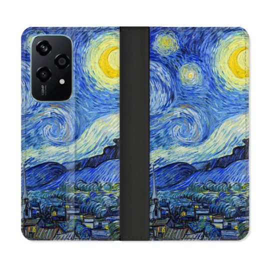 Housse cuir portefeuille Pour Honor 200 Lite 5G Peinture La nuit étoilée