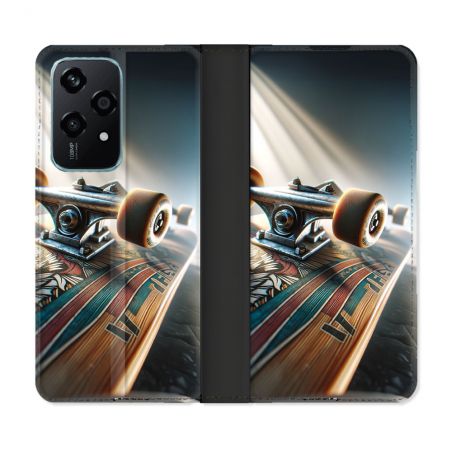 Housse cuir portefeuille Pour Honor 200 Lite 5G Planche Skate