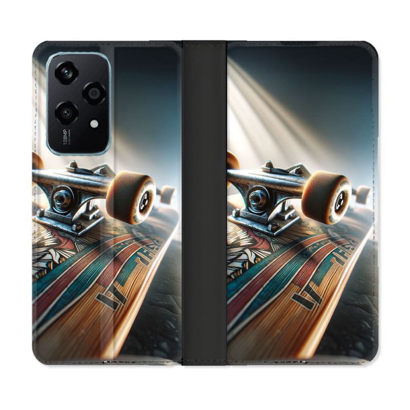 Housse cuir portefeuille Pour Honor 200 Lite 5G Planche Skate