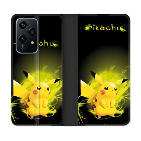 Housse cuir portefeuille Pour Honor 200 Lite 5G Pokemon Pikachu Eclair