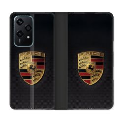 Housse cuir portefeuille Pour Honor 200 Lite 5G Porsche Carbone