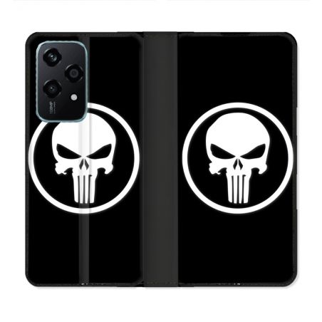 Housse cuir portefeuille Pour Honor 200 Lite 5G Punisher