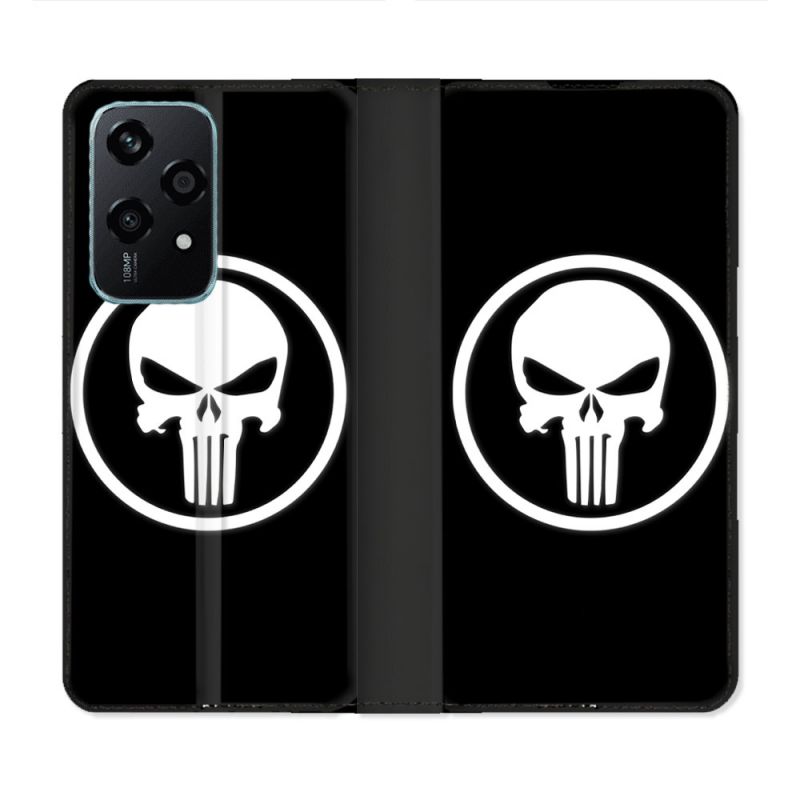 Housse cuir portefeuille Pour Honor 200 Lite 5G Punisher
