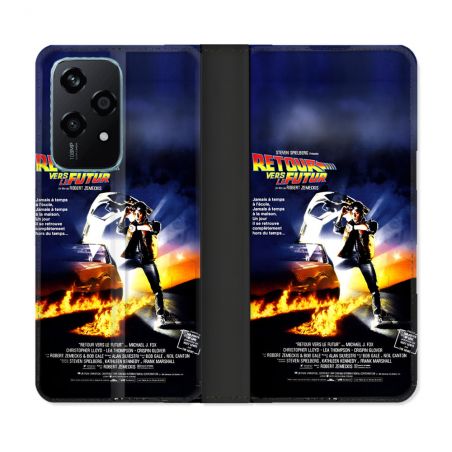 Housse cuir portefeuille Pour Honor 200 Lite 5G Retour Vers Le Futur Affiche