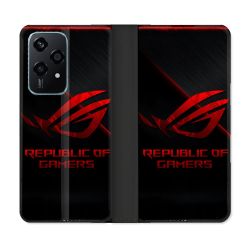 Housse cuir portefeuille Pour Honor 200 Lite 5G ROG Rouge
