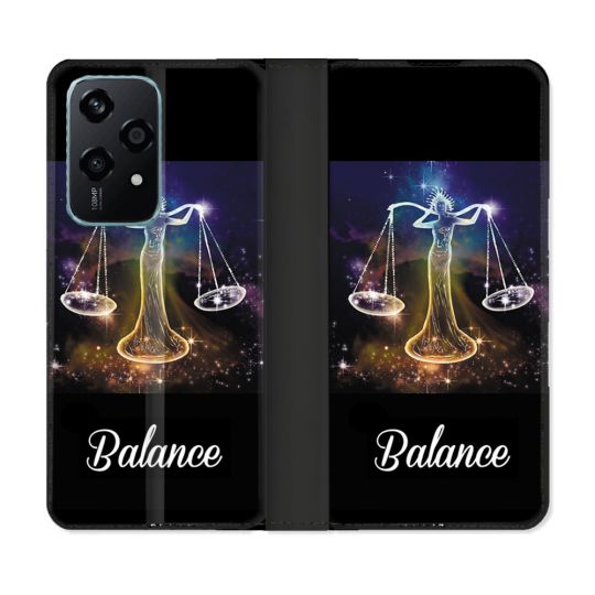 Housse cuir portefeuille Pour Honor 200 Lite 5G Signe Zodiaque 2 Balance