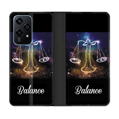 Housse cuir portefeuille Pour Honor 200 Lite 5G Signe Zodiaque 2 Balance