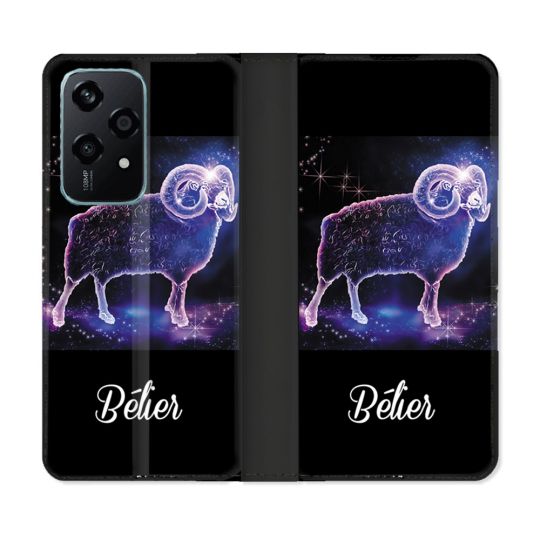Housse cuir portefeuille Pour Honor 200 Lite 5G Signe Zodiaque 2 Bélier