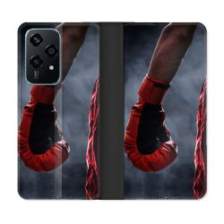 Housse cuir portefeuille Pour Honor 200 Lite 5G Sport Boxe Gant Rouge