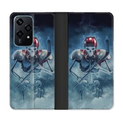 Housse cuir portefeuille Pour Honor 200 Lite 5G Sport Hockey Squelette
