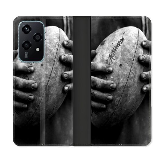 Housse cuir portefeuille Pour Honor 200 Lite 5G Sport Rugby Ballon Vintage