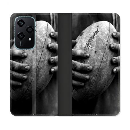 Housse cuir portefeuille Pour Honor 200 Lite 5G Sport Rugby Ballon Vintage
