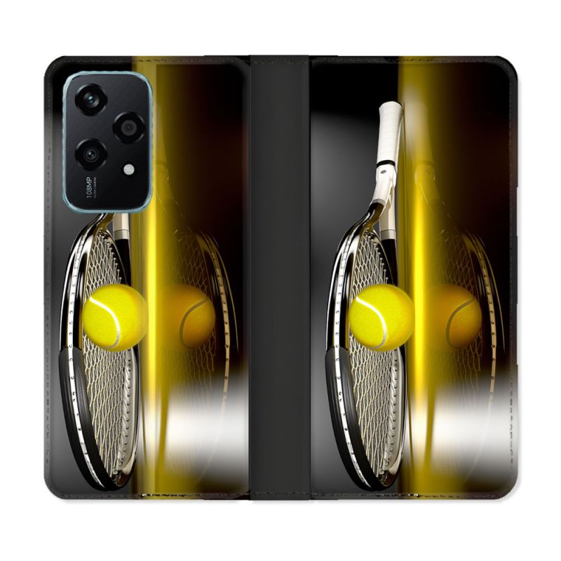 Housse cuir portefeuille Pour Honor 200 Lite 5G Sport Tennis Reflet