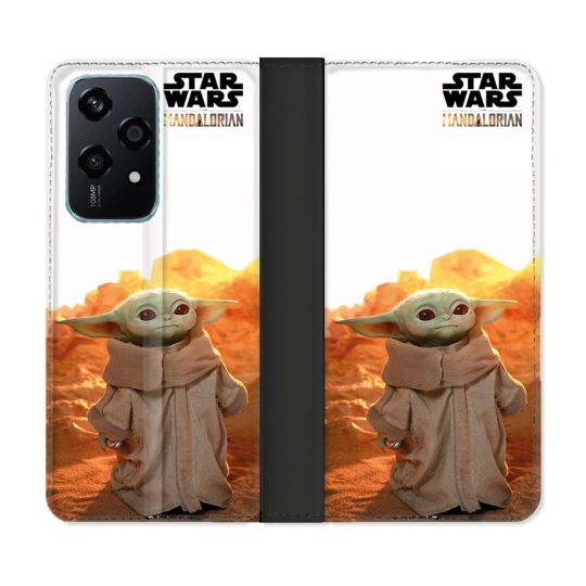Housse cuir portefeuille Pour Honor 200 Lite 5G Star Wars - Yoda bebe soleil