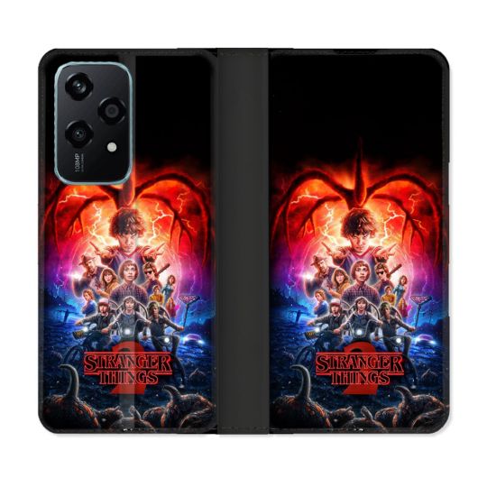 Housse cuir portefeuille Pour Honor 200 Lite 5G Stranger Things Affiche 2