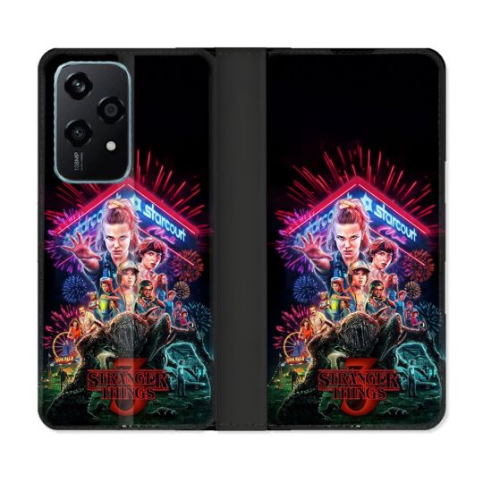 Housse cuir portefeuille Pour Honor 200 Lite 5G Stranger Things Affiche 3