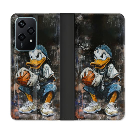 Housse cuir portefeuille Pour Honor 200 Lite 5G Street Art Donald Duck
