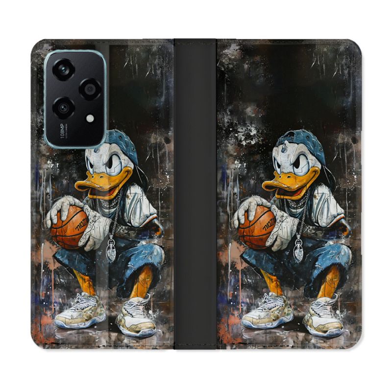 Housse cuir portefeuille Pour Honor 200 Lite 5G Street Art Donald Duck