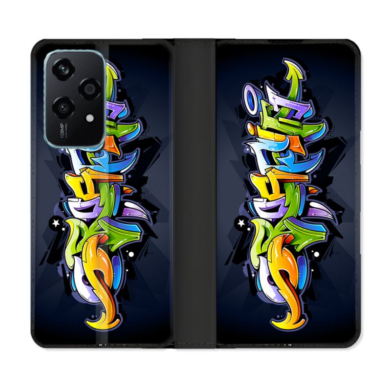 Housse cuir portefeuille Pour Honor 200 Lite 5G Street Art Graffiti
