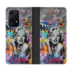 Housse cuir portefeuille Pour Honor 200 Lite 5G Street Art Maryline Monroe