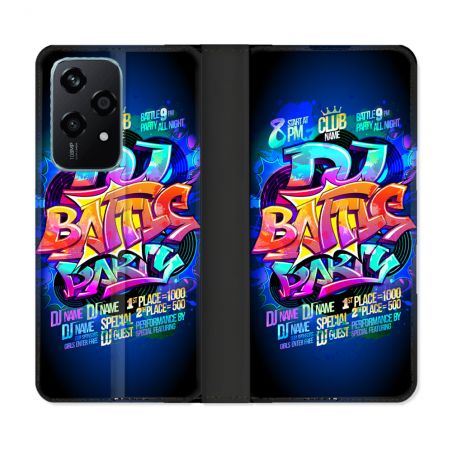 Housse cuir portefeuille Pour Honor 200 Lite 5G Street Art Rap