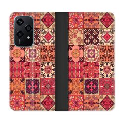 Housse cuir portefeuille Pour Honor 200 Lite 5G Texture Carreau Ciment Rouge